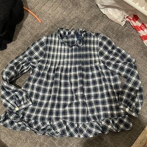 Polo by Ralph Lauren Navy and White Plaid girls Blouse